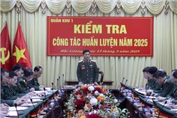 Quân khu kiểm tra công tác huấn luyện năm 2025 tại Sư đoàn 3